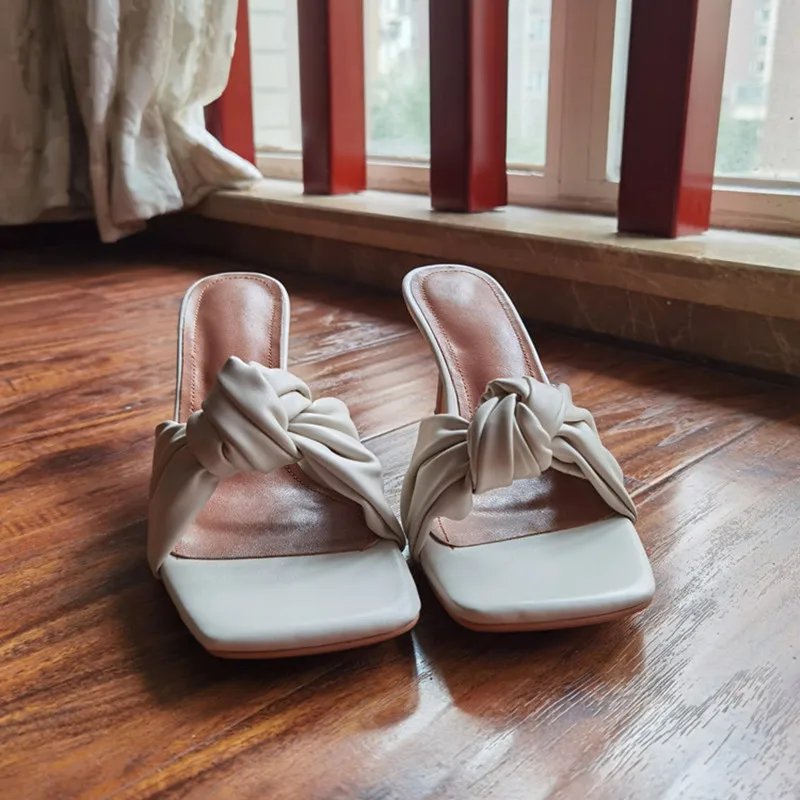 

Сандалии женские кожаные, Босоножки с открытым носком, высокий каблук 7,5 см, летняя обувь