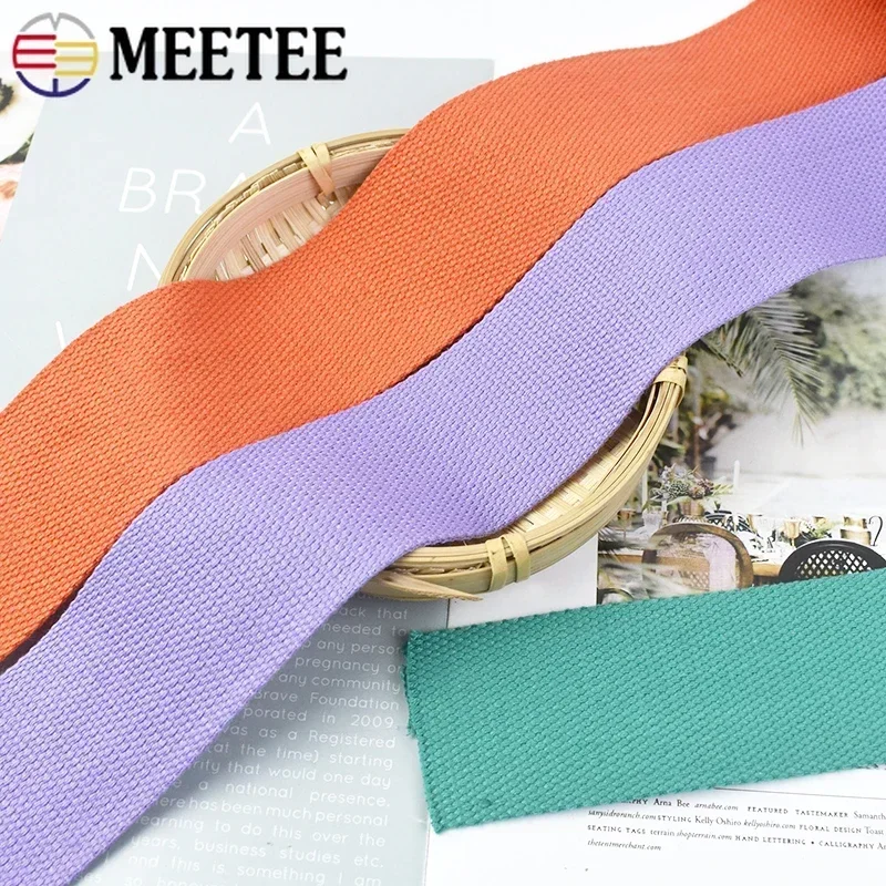 3Meters 50mm Thick 2mm Canvas Polyester Cotton Webbing Label Ribbon Bags Backpack Belt Strap Bias Binding Tape DIY Sewing Craft webbing ribbon polyester webbing ribbon