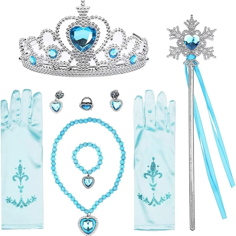 Kit Princesse Glace Bleu - Tiara, Baguette, Bijoux & Gants
