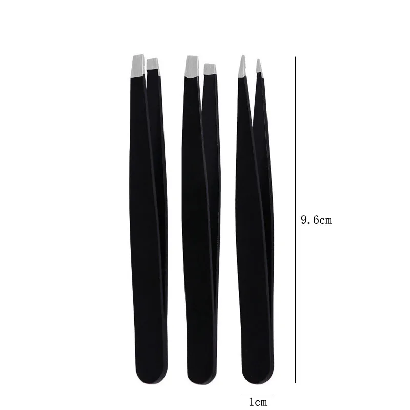 Karsyngirl 2/3Pcs Stainless Steel Straight and Curved Eyelashes Tweezers Eyelash Extension Tweezers False Eyelashes Makeup Tools 2