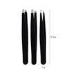 Karsyngirl 2/3Pcs Stainless Steel Straight and Curved Eyelashes Tweezers Eyelash Extension Tweezers False Eyelashes Makeup Tools 2
