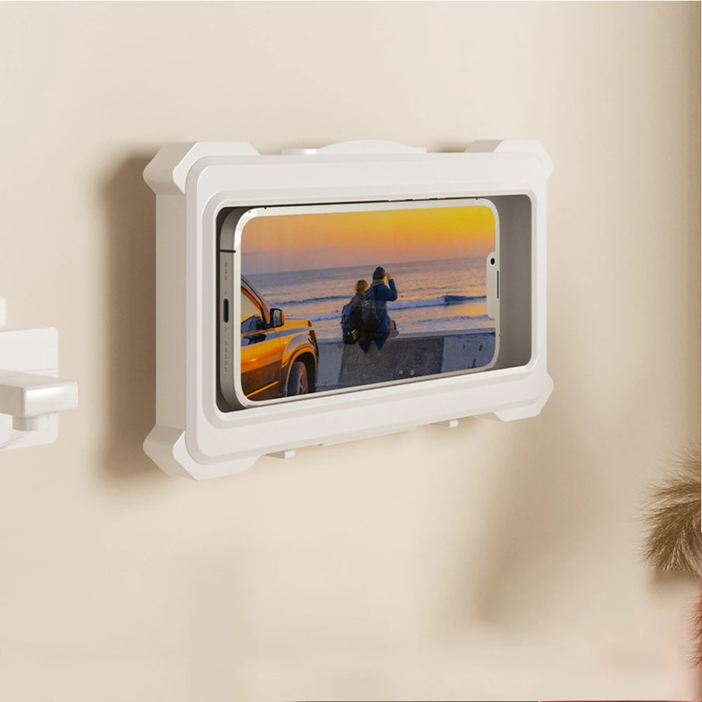 Waterproof Shower Phone Holder Wall Mount Mobile Phone Shelves with 360° Rotation for Bathroom Mirror Bathtub Up To 7 Inch
