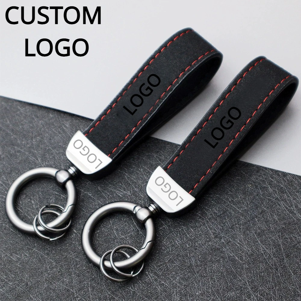 

Custom Car Logo Suede Leather Keychain for Men and Women Retro Vintage Personalized Keyring Laser Engrave Key Chain Ring Gift