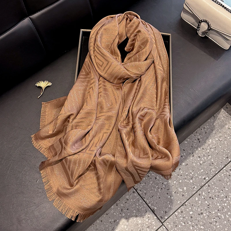 New Ladies Elegant Print Hijab cotton long scarf With Four Seasons Sun Protection Scarf Decoration Shawl Wrap Headscarf