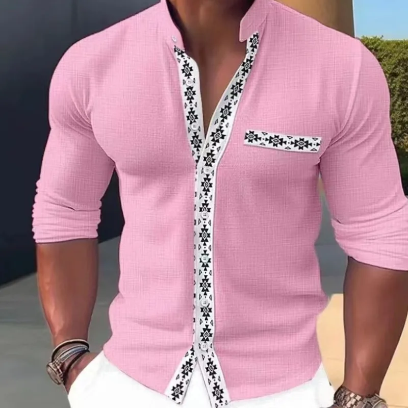 Spring Summer New Fashion Polo Neck Short Sleeve Casual Versatile Clothing Western Commuter Print Loose Comfortable Men's Shirts