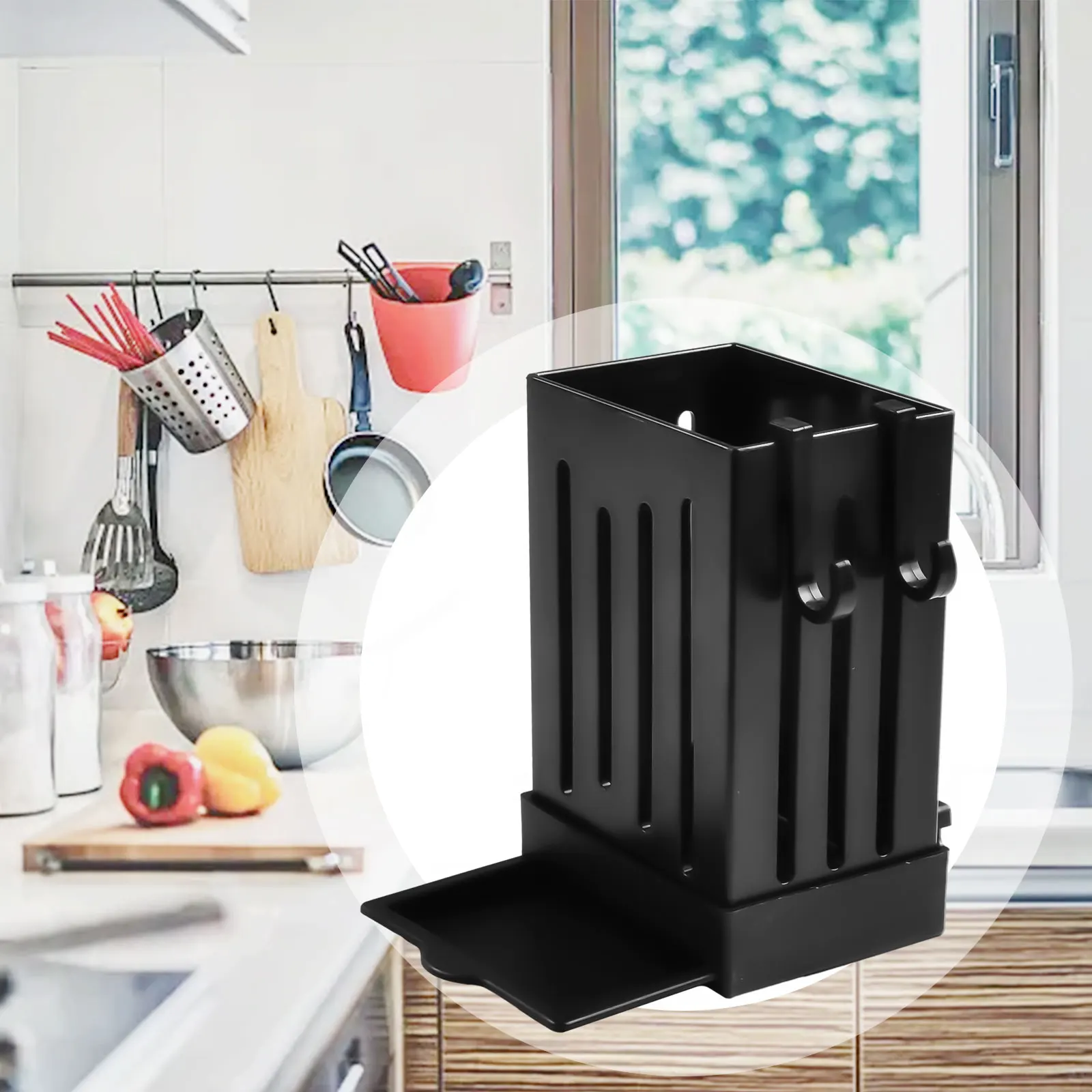 Cooking Utensil Storage Wall Mounted Utensil Holder 12x8.5x6.2cm Easy To Clean Efficient Drainage Organize Kitchen