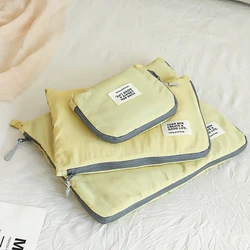 Travel Compression Packing Cubes - Space - Saving Luggage and Backpack Organizers (Yellow 3pcs)