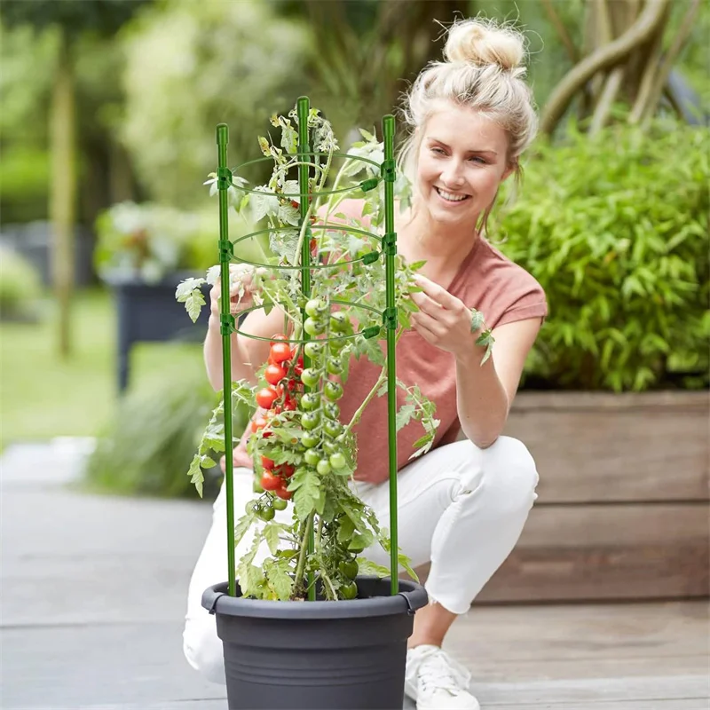 1 /3Pcs Durable Creative Climbing Vine Rack 45cm Plastic Coated Iron Plant Support Frame Garden Balcony Plant Flower Trellis