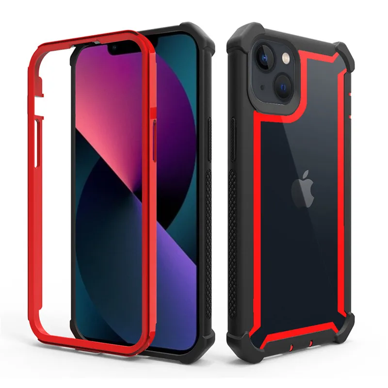 thumbnail image 1 of Shockproof Bumper Transparent Clear PC Phone Case For iPhone 14 13 12 11 Pro Max 6 6S 7 8 Plus X XR XS Max SE Acrylic Back Cover, 1 of 5