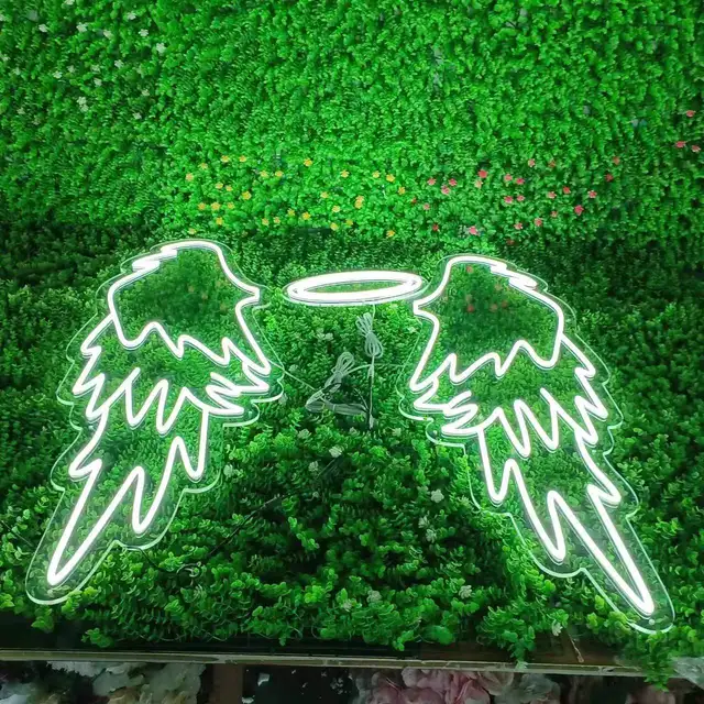 LED Engels flügel mit Halo und Text LED Leucht reklame Nimbus Neon,  Hochzeits dekor, Neon Wand dekoration, Fotozone, Leucht reklame Brauch -  AliExpress