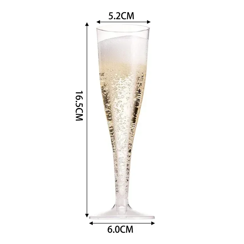 5Oz Clear Plastic Champagne Flutes Disposable Sparkling Bar Cups Toasting Wedding Party Wine Cup 25pcs plastic cups plastic champagne flutes