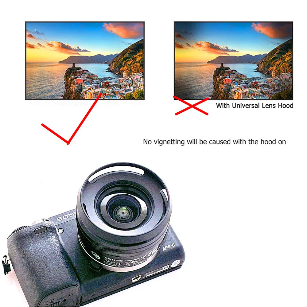 40.5mm UV CPL Circular Polarizing Filter Lens Hood Cap For Sony ZV-E10 A6700 A6400 A6300 A6100 A6000 A5100 A5000 w/ 16-50mm Lens 5