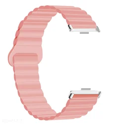 Silicone Magnetic Smart Watch Sport Strap - Soft Replacement Wristband Bracelet for Mi band 8 pro (P)