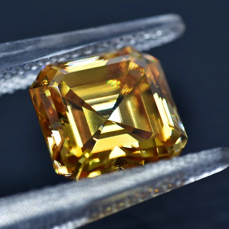 Certificato Gra Champagne Asscher Cut Moissanite Advanced Jewelry Material Pass Diamond Tester Creazione Di Gioielli Avanzata