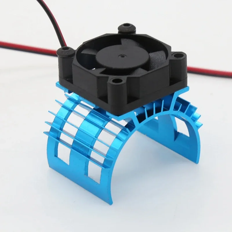 

Blue RC Parts Electric Car brushless Motor Heatsink Cover + Cooling Fan for 1:10 HSP RC Car 540 550 3650 Size Motor Heat Sink