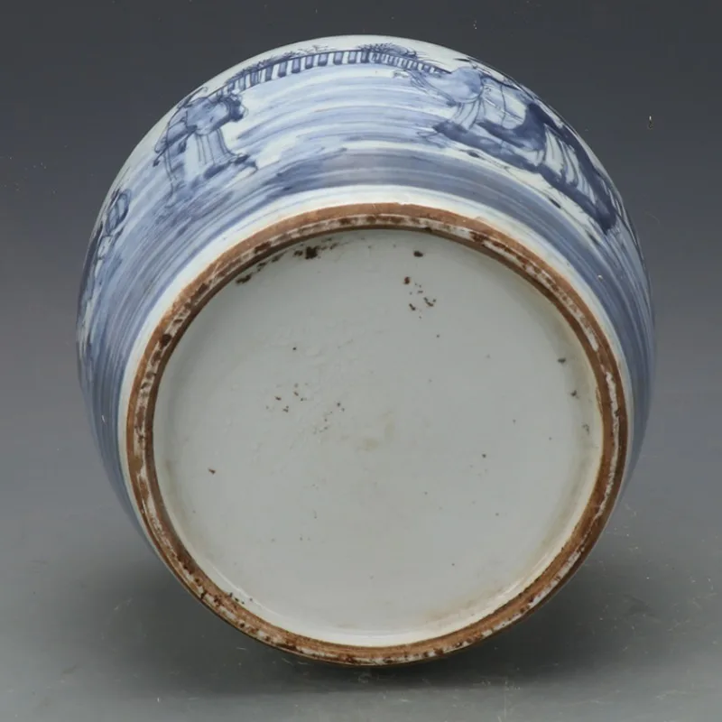 Late Qing Dynasty Tea Coffee Candy Sugar Canister Jar Blue and White Lided Jar Tea Can Antique  Porcelain Home Decoration 6