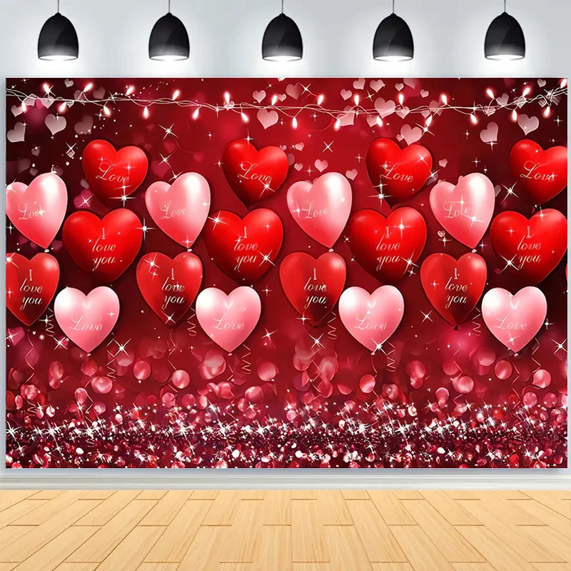 

SHUOZHIKE Red Heart-Shaped Creative Confession Scene Background Valentine's Day Love Photo Studio Photography Backdrops RQ-41