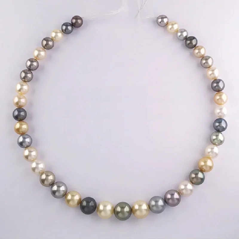 

18" Genuine Natural Black Multicolor Pearl Necklace 9-10mm