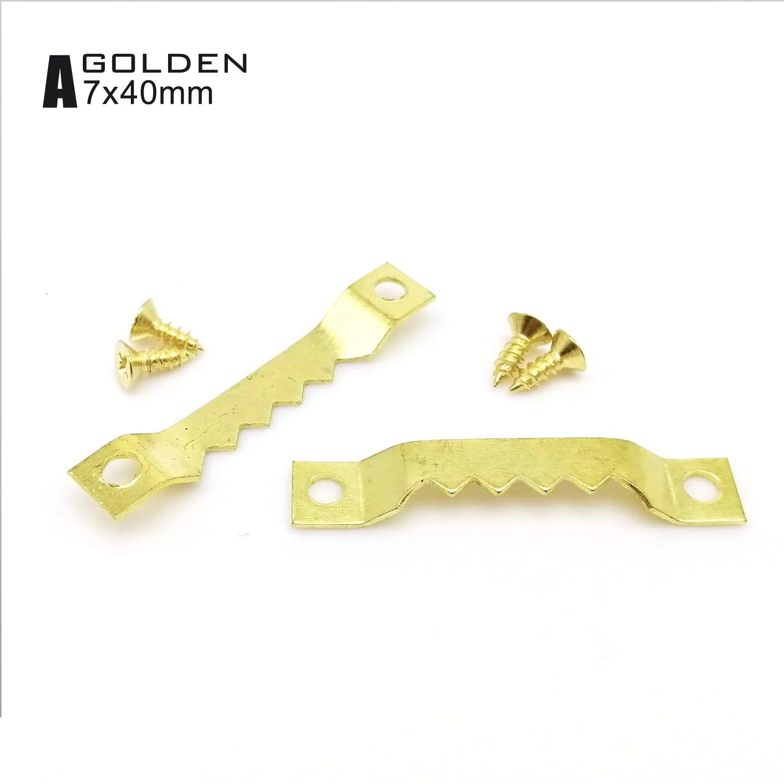 Golden, Silver, and Black Sawtooth Picture Frame Hangers with Screws - 25 Pack
