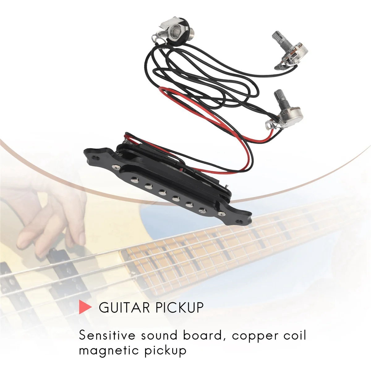BAAU 4X Magnetic Acoustic Pickup for Guitar Black