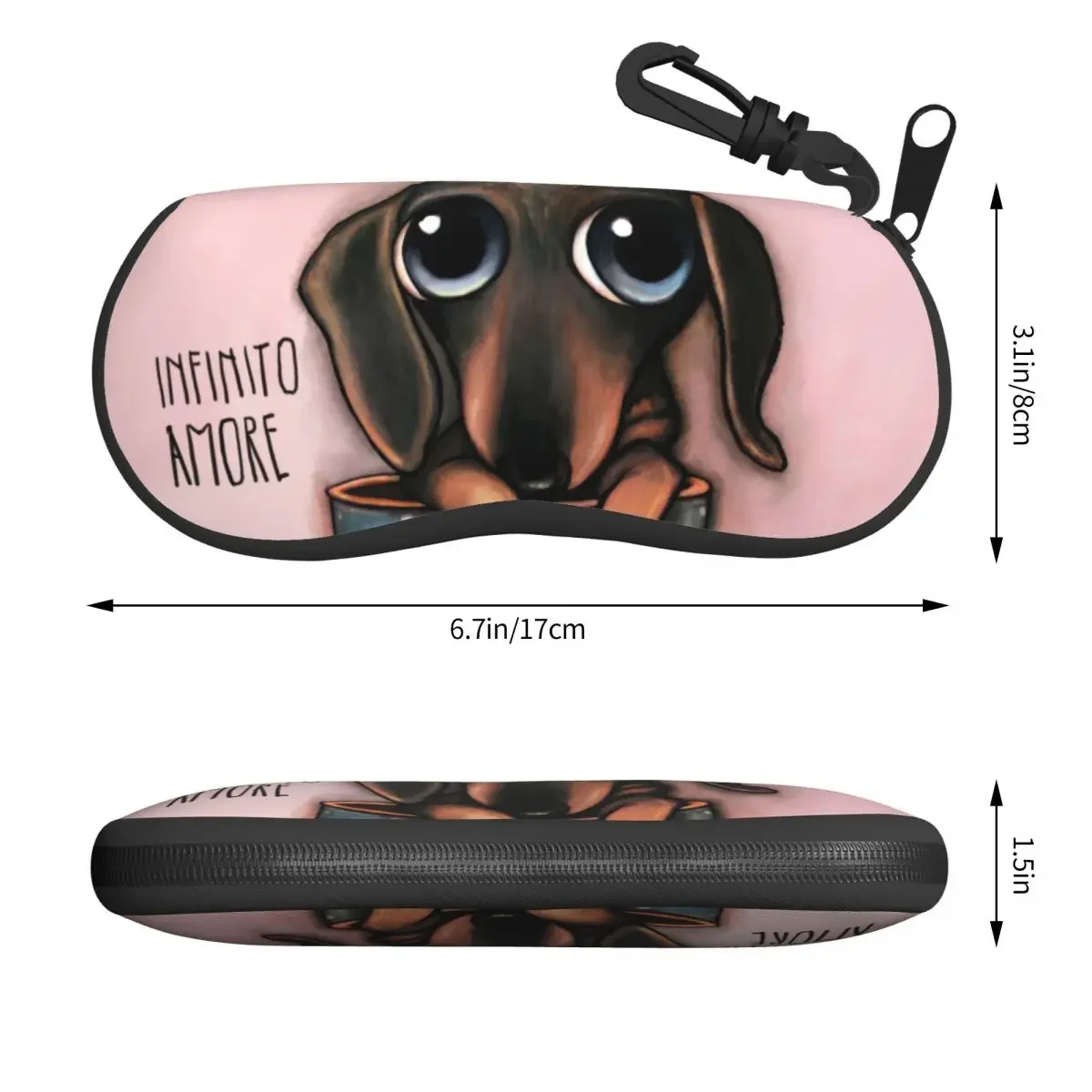 Dachshund Inside Sunglasses Soft Case Neoprene Zipper Badger Dogs Shell Eyeglass Case Box For Glasses