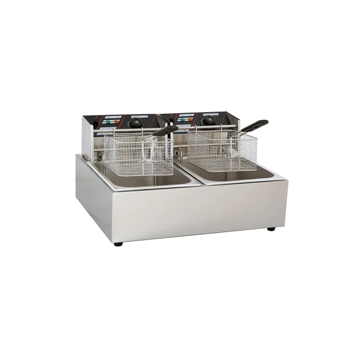 Factory Direct 6L+6L Double Tank Commercial Fried Chicken Electric Deep Fryer with Temperature Control