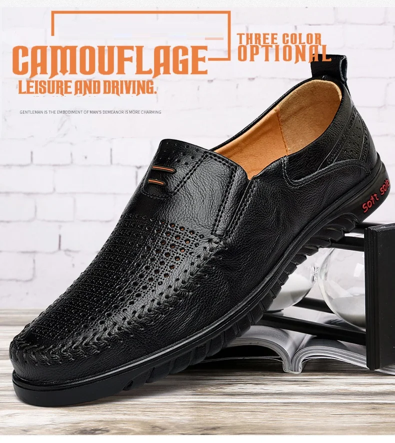 Shawbest-Fashion Men's Leather Casual Shoes