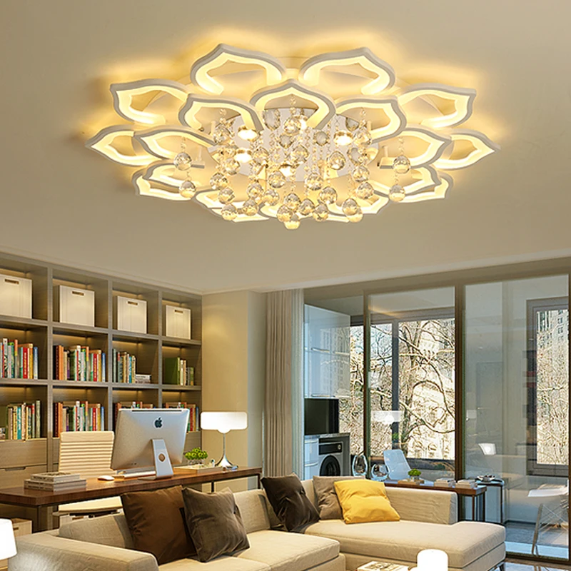 

Modern LED Ceiling Chandelier Lights Crystal Chandeliers For Living Room Bedroom Home Decor Lamp With APP Dimmable Fixture Light