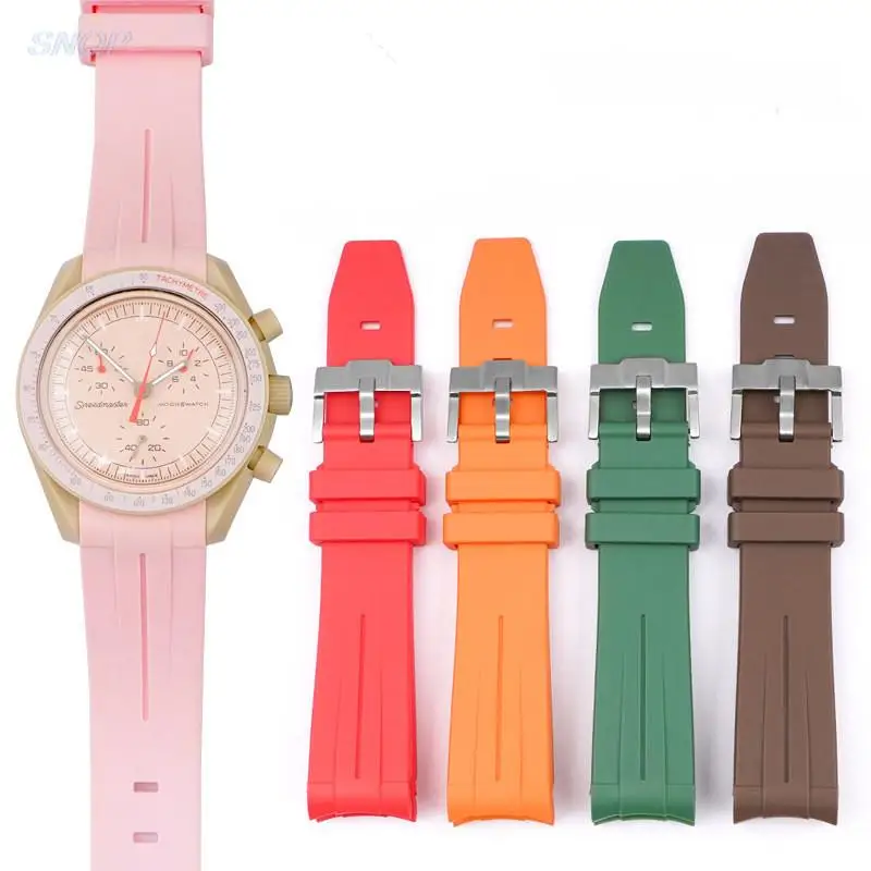 Cinturino Per Orologio Per Omega Seamaster Moon Watch Bnad 20Mm Con Estremità Curva In Gomma Siliconica Uomo Donna Soft Sport Bracciale Da Polso Imper