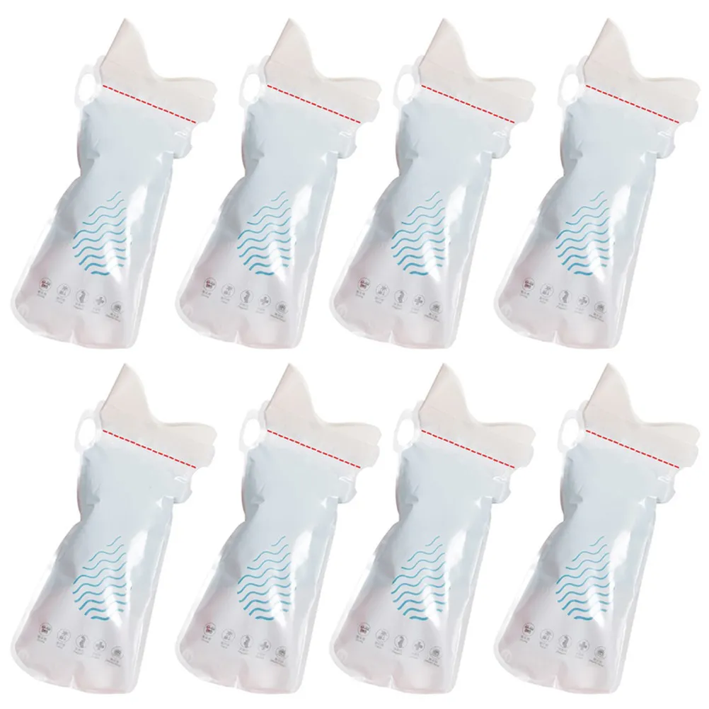 8pcs 일회용 소변 가방 야외 여행 캠핑 교통체증을 위한 비상 소변기 휴대용 화장실 누출 방지