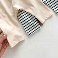 Baby Simple Solid Leggings Girls All-match Striped Skinny Pants Kids Cotton Elasticity Slim Pants Newborn Boy Stretch Trousers 6