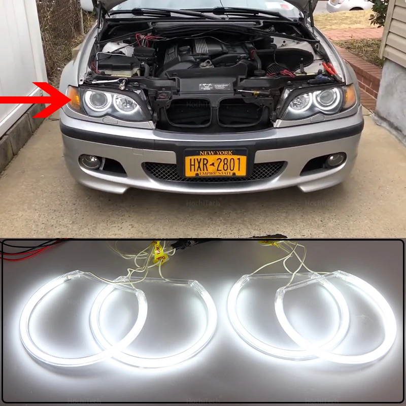 Gelbes Warmes Weiß Angel Eye Halo Lichtring CCFL Für BMW E46 E39 E38 E36