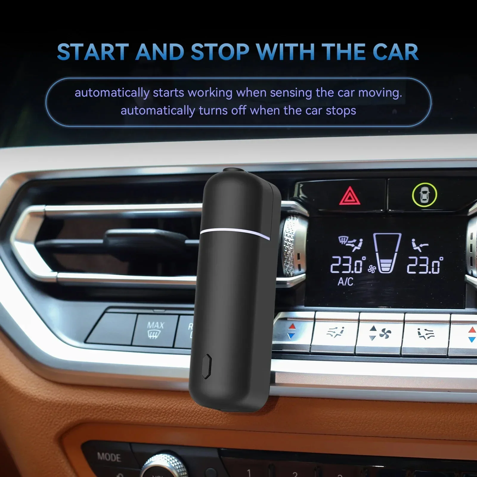 Mini USB oplaadbare aroma-geurmachine, geurolie auto luchtverfrisser, parfum diffuser, ventilatieclip_voghion.com