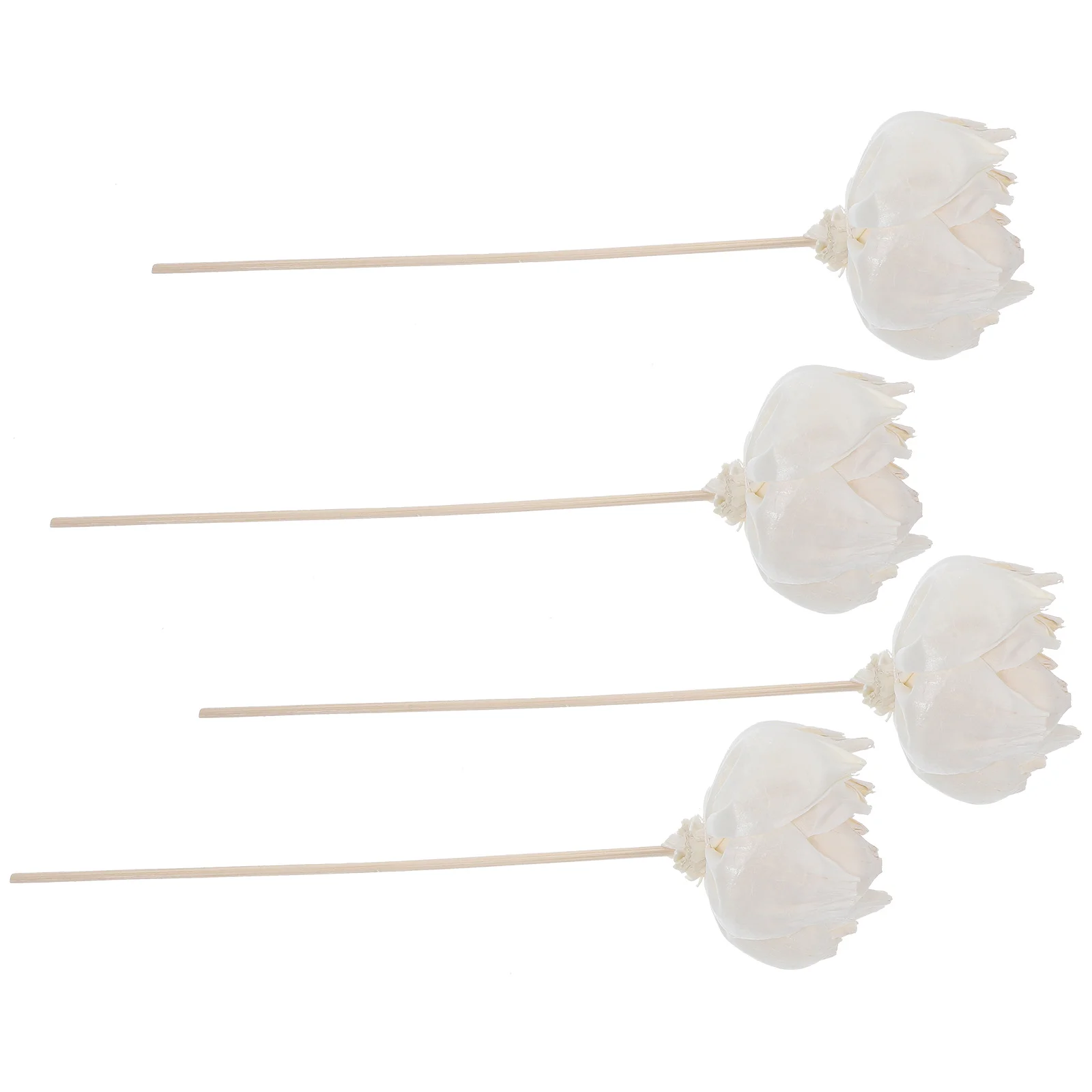 4개입 아로마 꽃 디퓨저 현실적인 인공 꽃 홈 데코용 공기 청정기 교체 가능한 에센셜 오일 디퓨저 건조 꽃