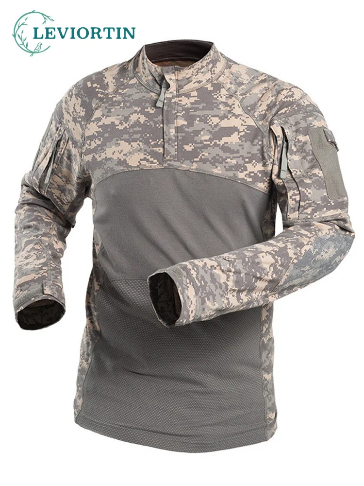 Oversize Military Tactical Tshirts Men Army Uniform Long Sleeve