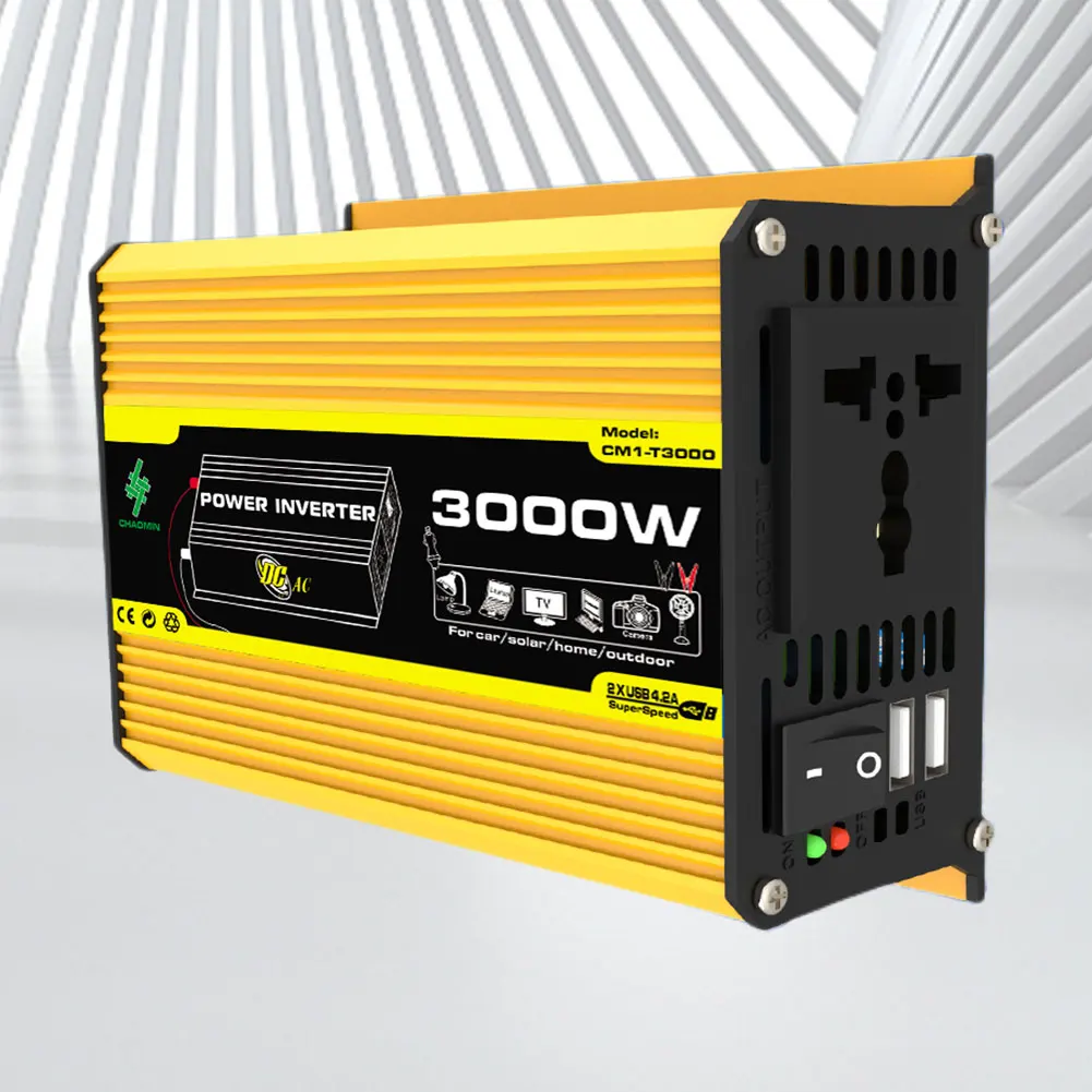 

DC 12V To AC 110/220V Car Inverter 3000W Power Converter Car Voltage Transformer Modified Sine Wave Digital Power Inverter