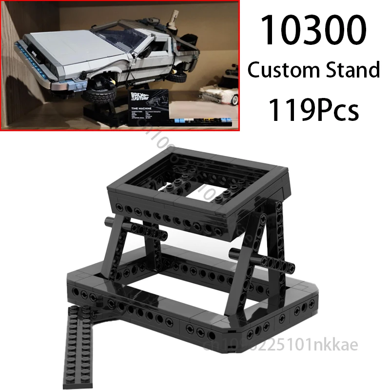 Benutzerdefinierter Ständer für Zurück in die Zukunft Zeitmaschine Bausteine Modell Creative Expert Rennwagen 10300 Halterung Ziegel Spielzeug Geschenk
