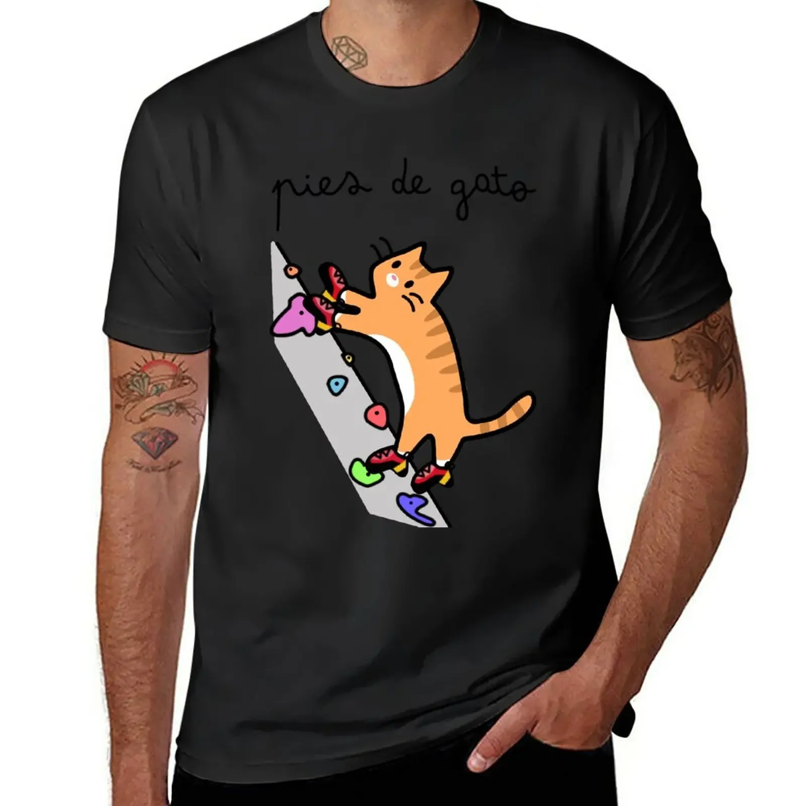 Camiseta de Pies de Gato para hombre, ropa hippie de entrenamiento, Tabby