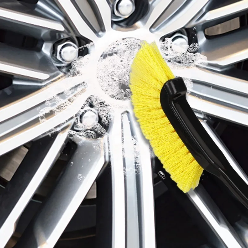 Car Wheel Tire Rim Detailing Brush Truck SUV Wheel Wash Cleaning Detail Brushes with Plastic Handle Auto Washing Cleaner Tools