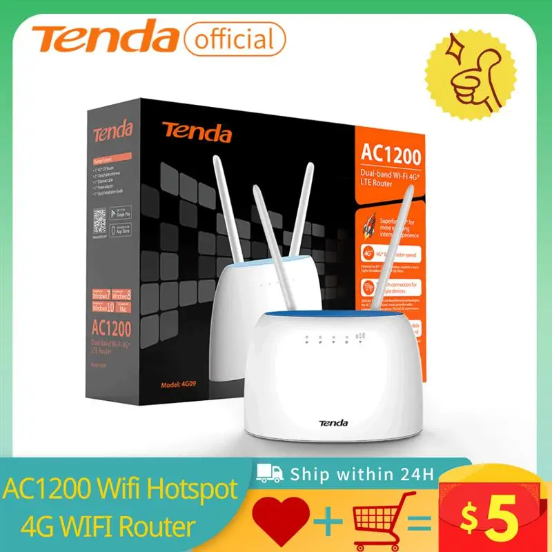 

Беспроводной роутер Tenda 4G, LTE CAT4 2,4 и 5 ГГц, модем 4G, Wi-Fi, слот для Sim-карты AC1200, маршрутизатор точки доступа Wi-Fi