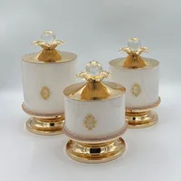 European Style Transparent Glass Candy Jar Metal Decorative Jar Luxury Scented Candle Bottle Interior Jewelry Box Art Decoration 2