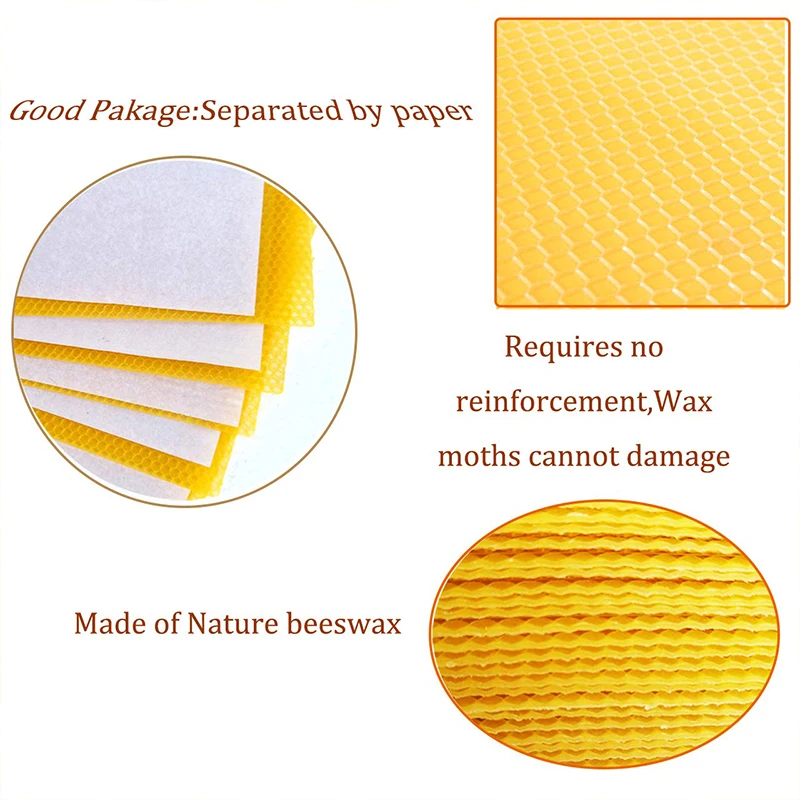 Beeswax Foundation Sheets, Beehive Wax Foundation rite bee hive Cell Frames Accessory,Bee Honey Sheets