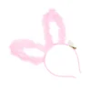 1PC Glowing Hair Band Rabbit Ear LED Headband Luminous Hair for Party (White) rabbit ear headband 3