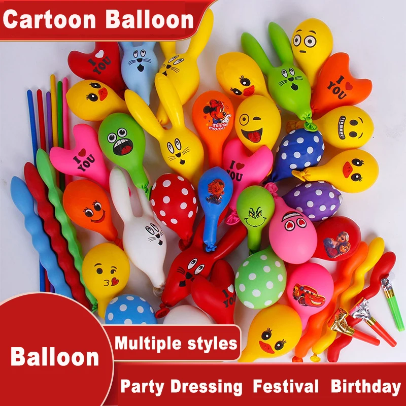 Inflatable Balloons 50/100pcs 3D Cartoon Balloons Special-Shape Birthday Party Decoration Helium Inflatable Balloons Animal Duck Rabbit Balloon