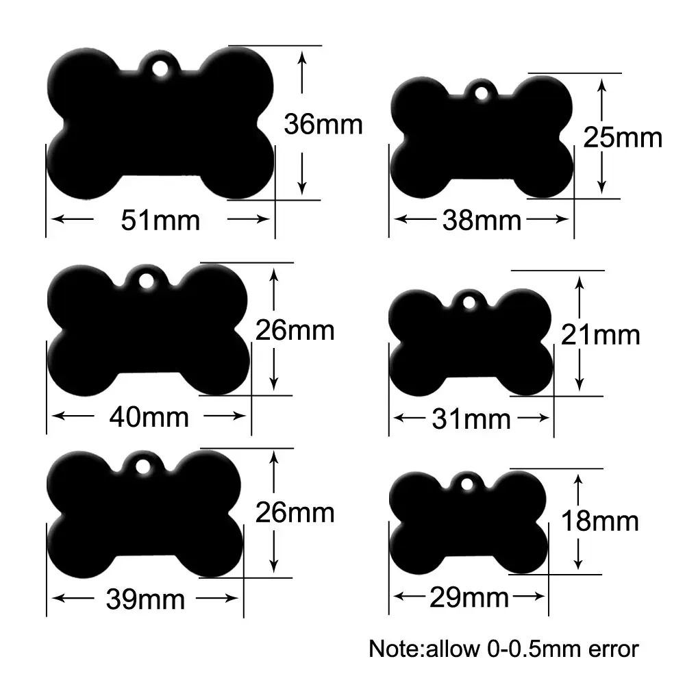 Großhandel 100 Stück Hunde-ID-Anhänger, Lasergravur Knochenanhänger, Namensschild, personalisierte, individuell gestaltete Namens-ID-Anhänger, Hunde-Anhänger, Haustier-Anhänger – Detail 1