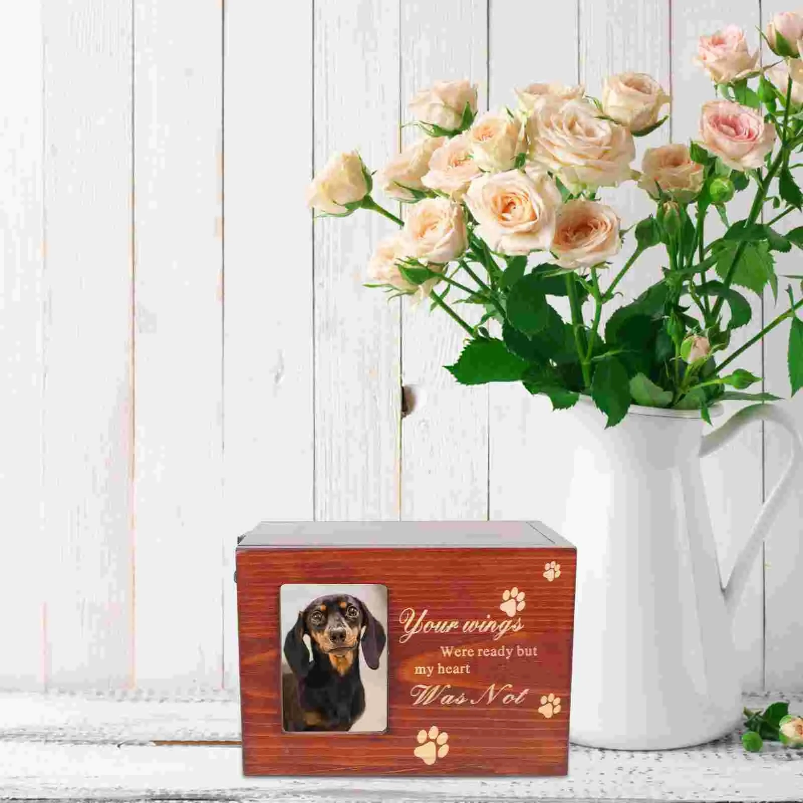 Cremation Urn Pet Cinerary Casket Wood Memorial Box Ashes Keepsake Small Animals Pet Cats Dogs Funeral Supply