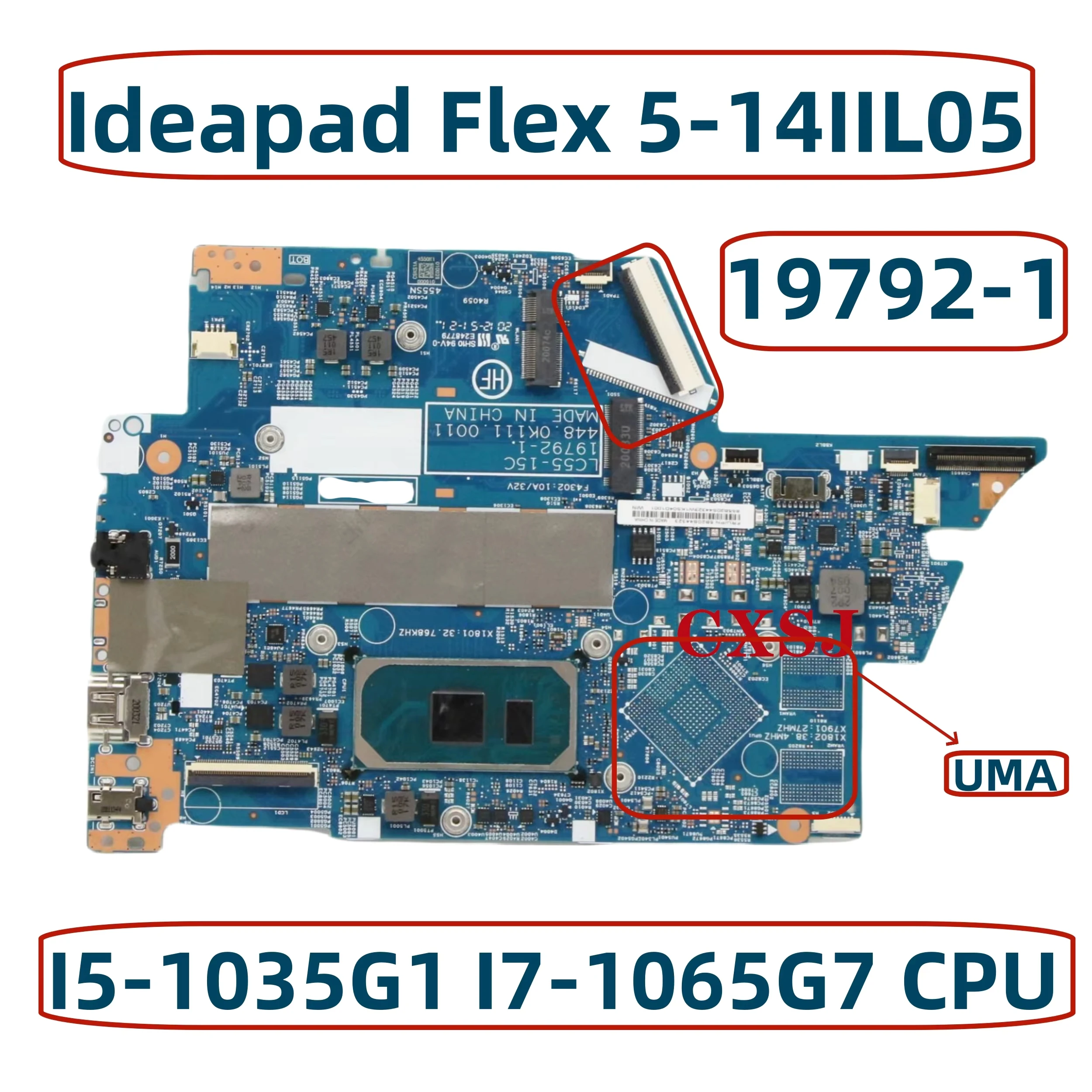 For Lenovo Ideapad Flex 5-14IIL05 Laptop Motherboard with I3