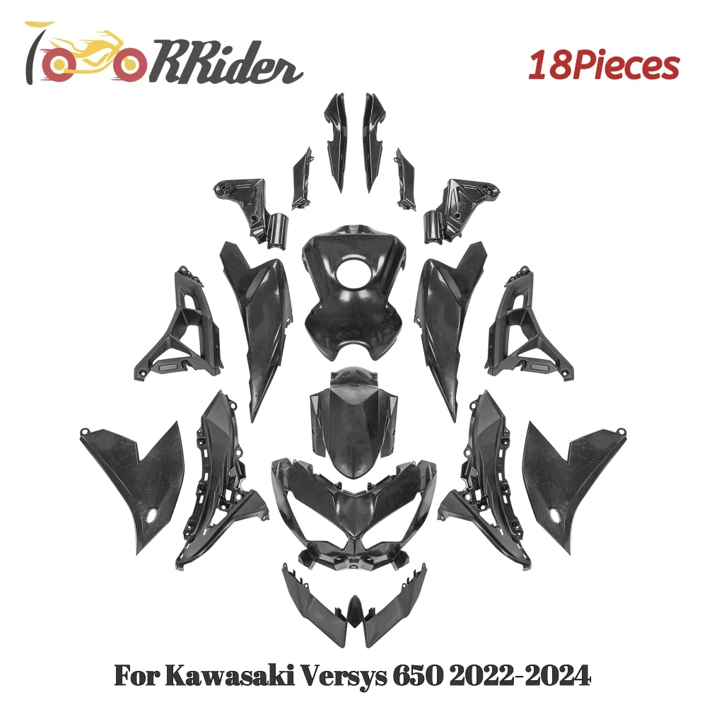 

18Pieces Motorcycle Full ABS Injection Fairing Kit Bodywork Frame Panels Cowling Set For Kawasaki Versys650 Versys 650 2022-2024