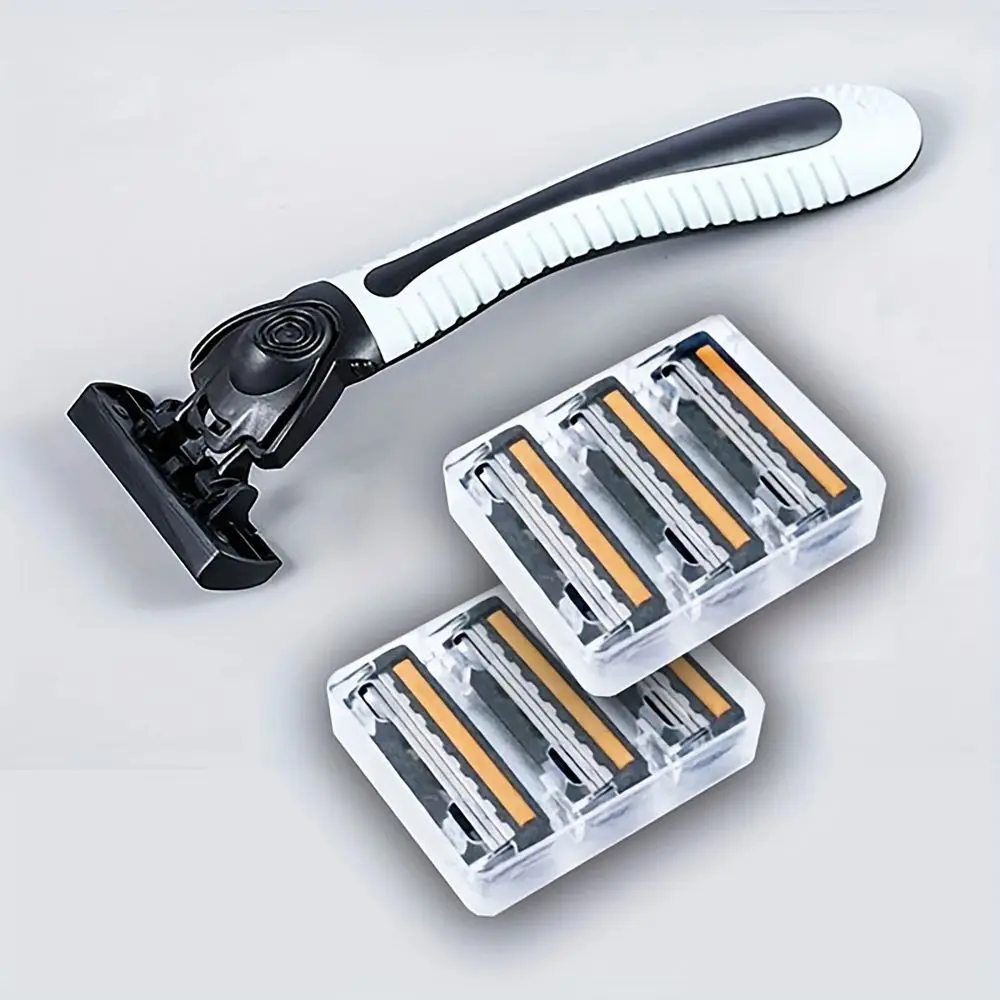 Razor Shaver Variety Packs Skin Guard Anti-Slip Handle Replacement Triple Blades Reusable Safety Manual For Men Shaving Bathing Travel