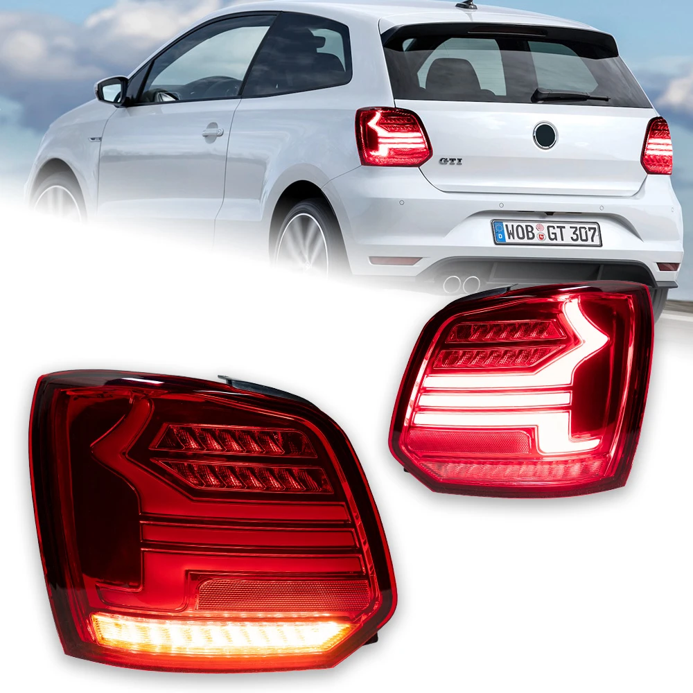VW Polo kuyruk lambası 2010 için AKD araba stil-2019 Polo LED kuyruk  lambası LED DRL dinamik sinyal fren ters oto aksesuarları - AliExpress